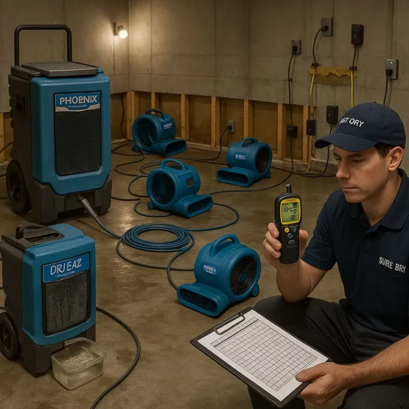 Structural Drying and Dehumidification process in Lavaca, AR